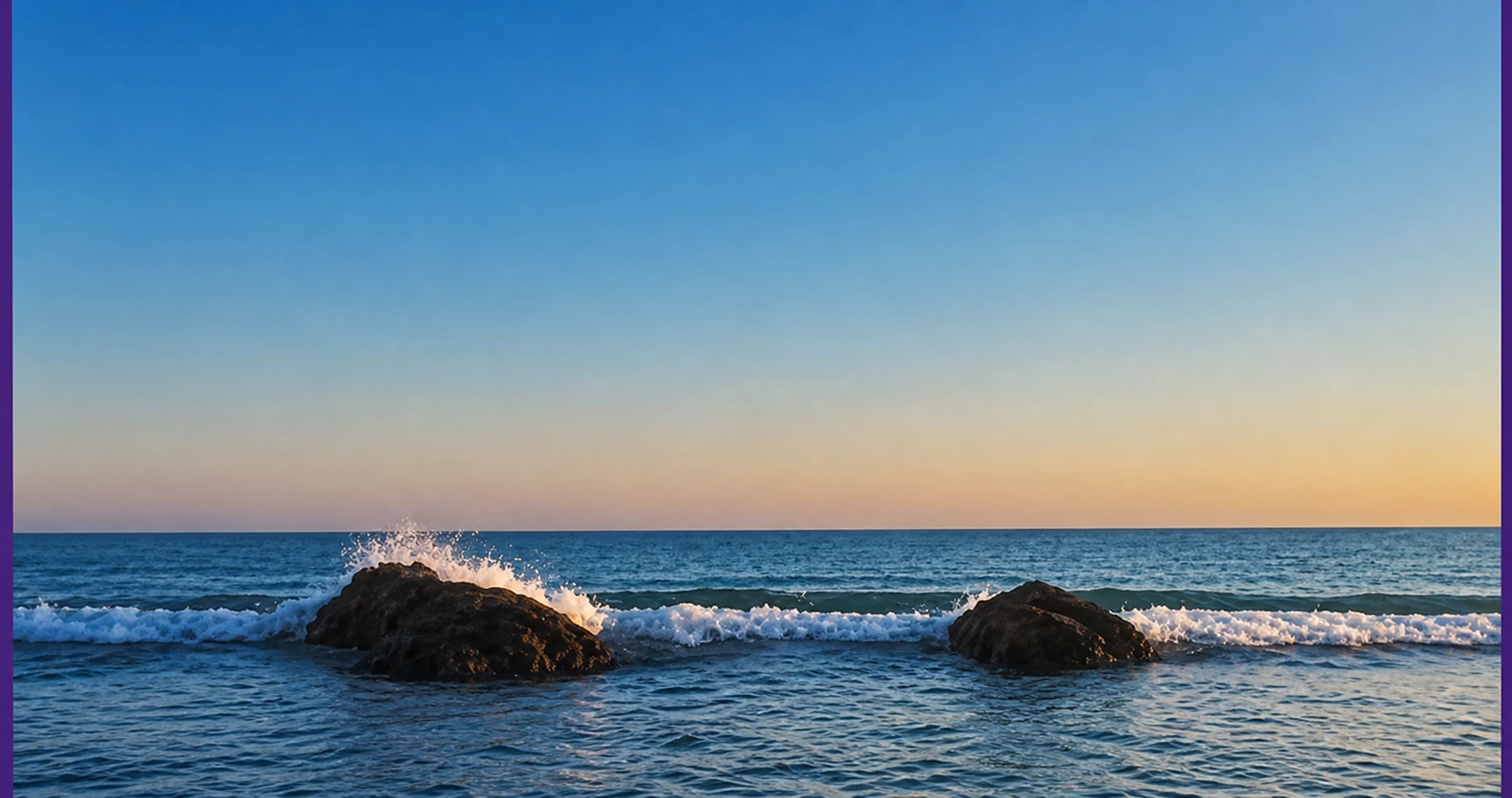 水平线构图案例：海天交界线贯穿宽幅海景